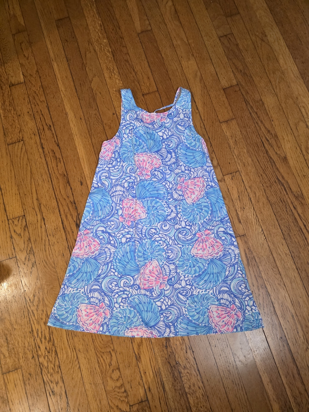 Lilly Pulitzer Blue & Pink Shell-Print Swim Coverup Dress - Picture 2 of 3